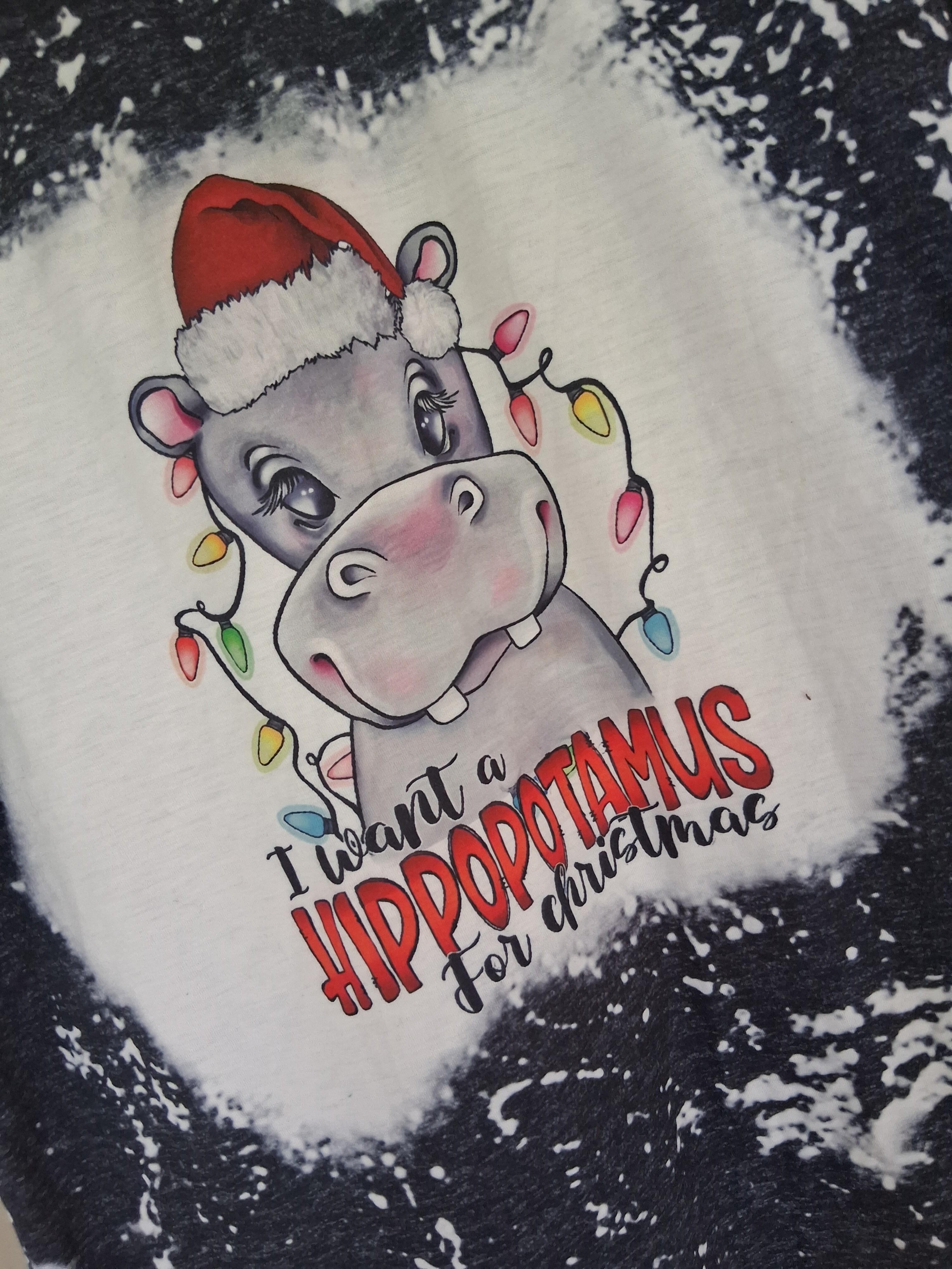 I Want A Hippopotamus For Christmas Women's T Shirt Size Medium Holiday
